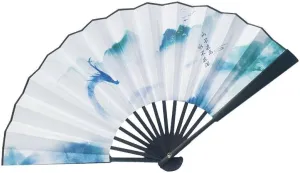 Folding Fan Handheld - Have Dragon Then Spirit Antiquity Handmade Fan,Chinese Japanese Style Vintage Hanfu Craft Fan For Home Wedding Dance Party Decor