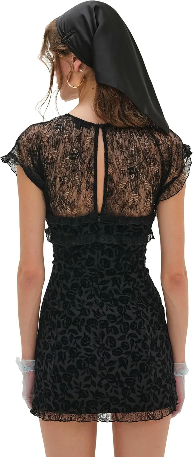 For Love & Lemons Women's Midnight Velvet Mini Dress