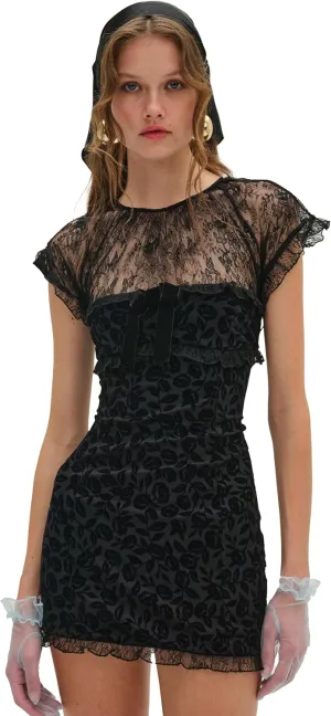 For Love & Lemons Women's Midnight Velvet Mini Dress
