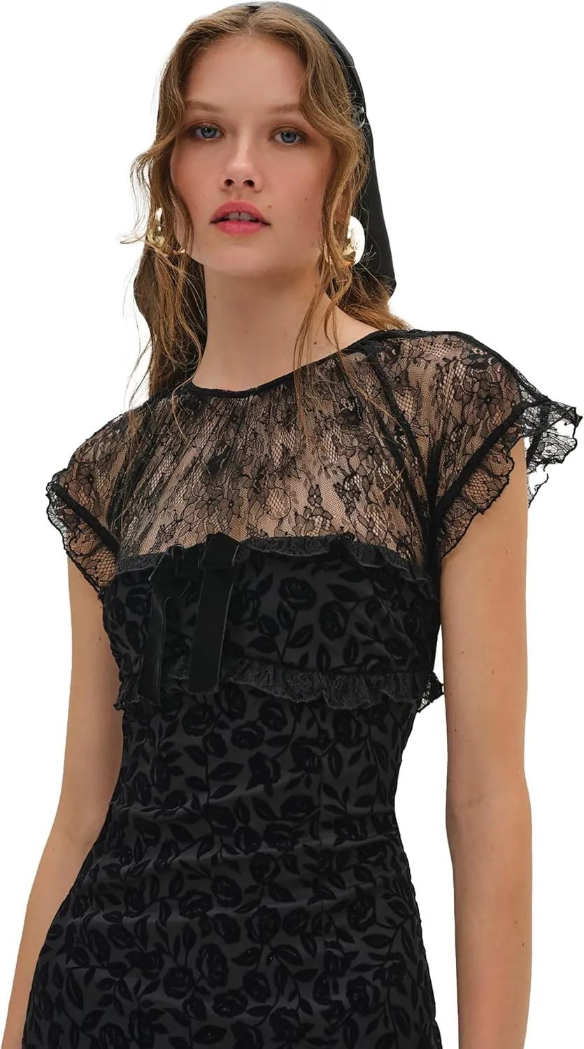 For Love & Lemons Women's Midnight Velvet Mini Dress