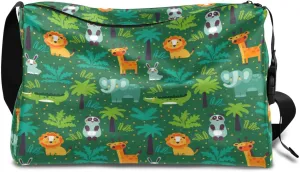 Forest Animals Rabbit Panda Small Gym Bag for Men Women Workout Sport Duffle Bag Waterproof Weekender Overnight Bag Lightweight Carry on Tote Bag Crossbody Shoulder Travel Bag for Swim Yoge Dance