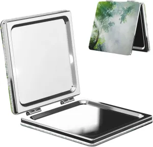 Forest Mysterious Sunshine Foggy Small Makeup Mirror Portable Travel Cosmetic Mirror Folding Small Pocket Mirror
