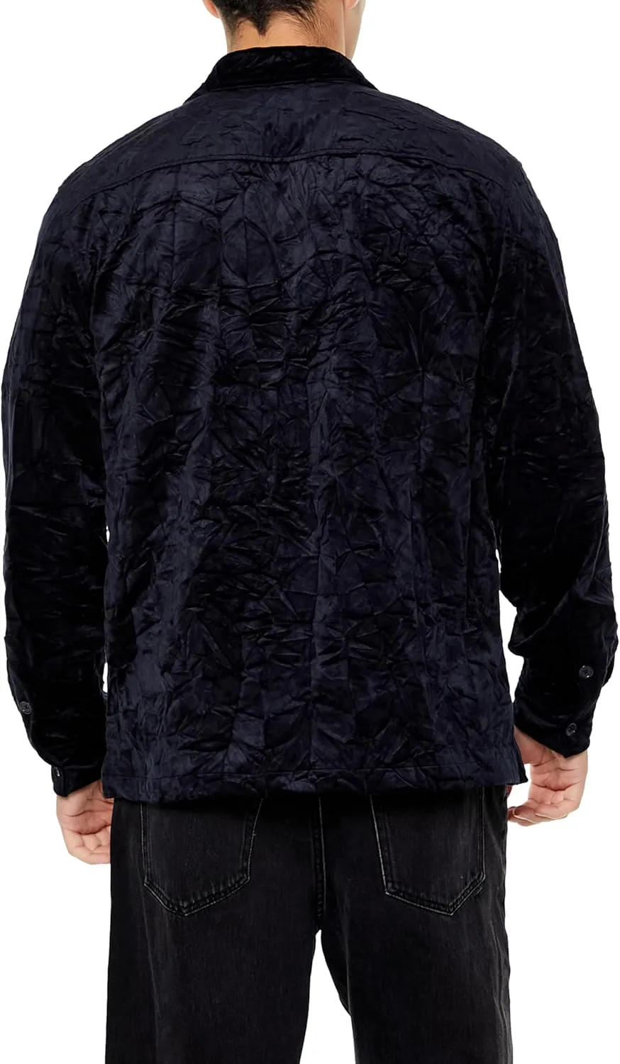 Forever 21 Men's Crushed Velvet Button-Front Shirt