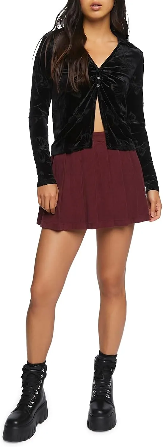 Forever 21 Women's Burnout Butterfly Split-Front Top