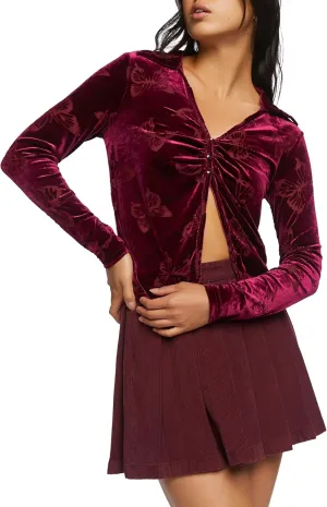 Forever 21 Women's Burnout Butterfly Split-Front Top