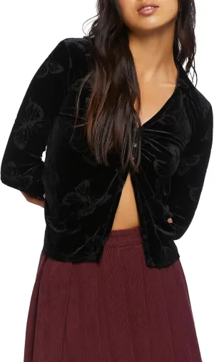 Forever 21 Women's Burnout Butterfly Split-Front Top