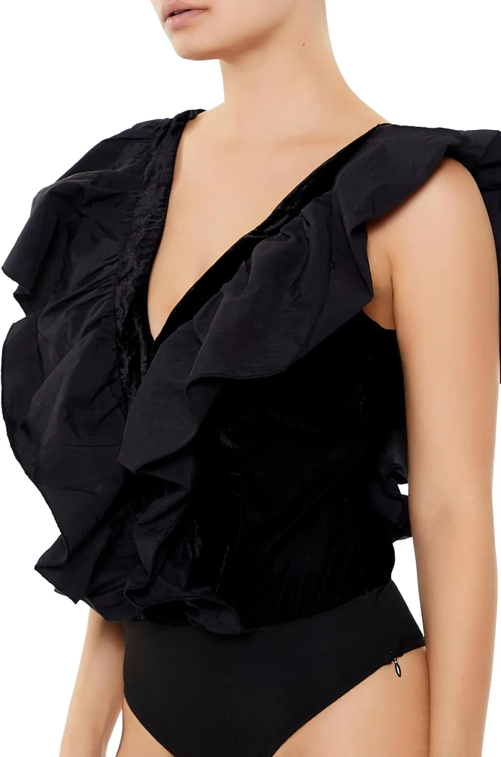 Forever 21 womens Ruffle Butterfly-sleeve Bodysuit