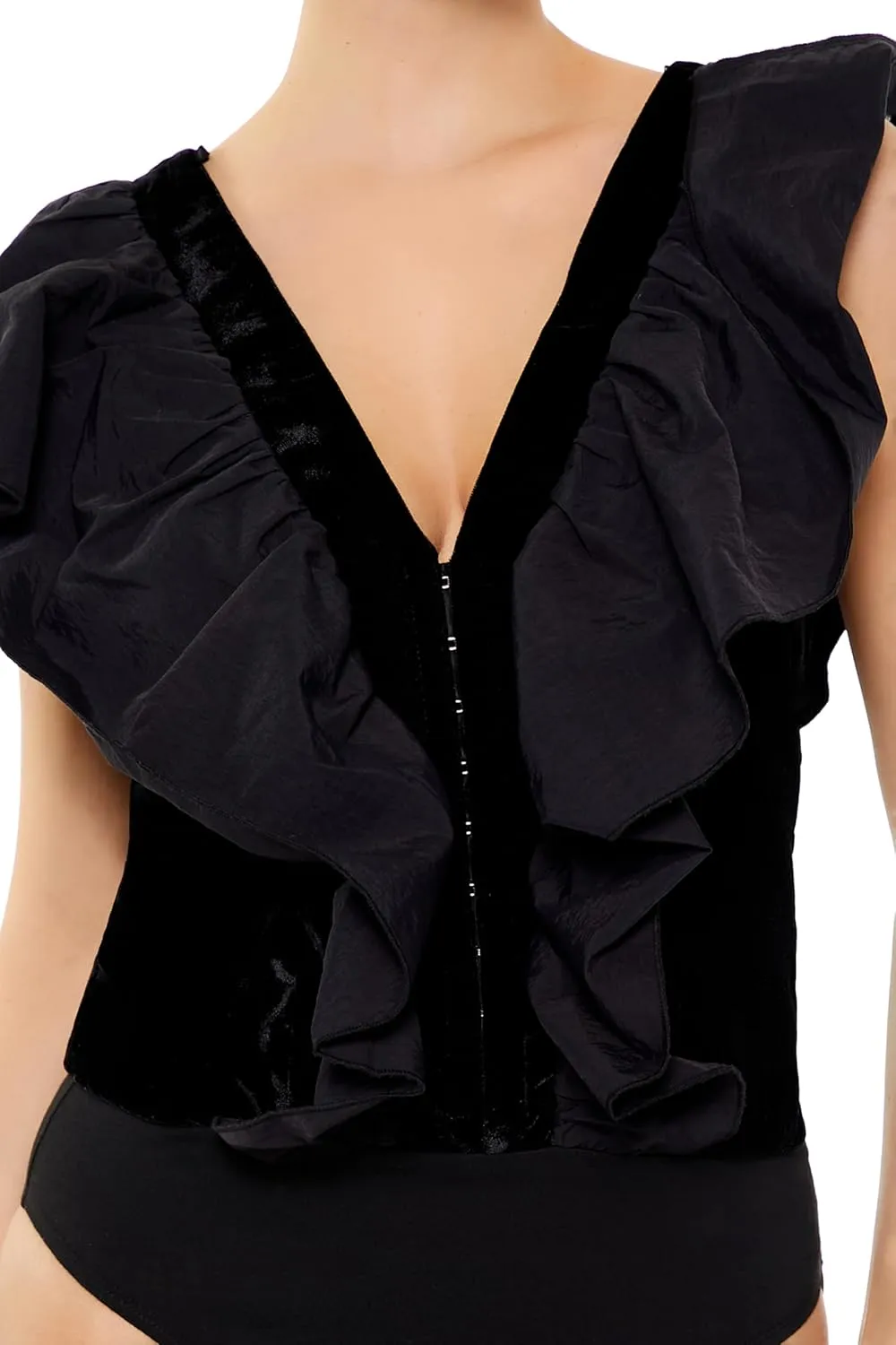 Forever 21 womens Ruffle Butterfly-sleeve Bodysuit