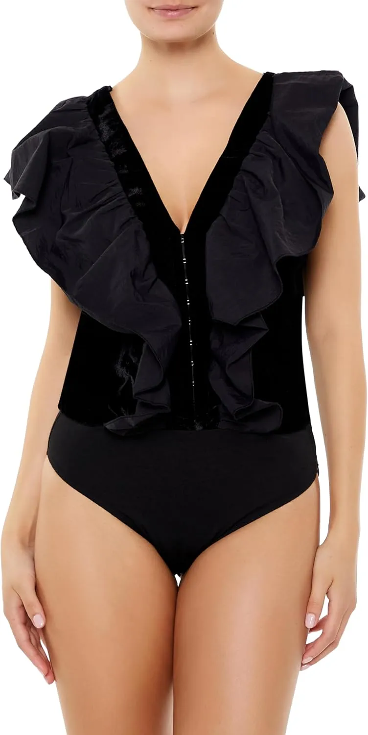 Forever 21 womens Ruffle Butterfly-sleeve Bodysuit