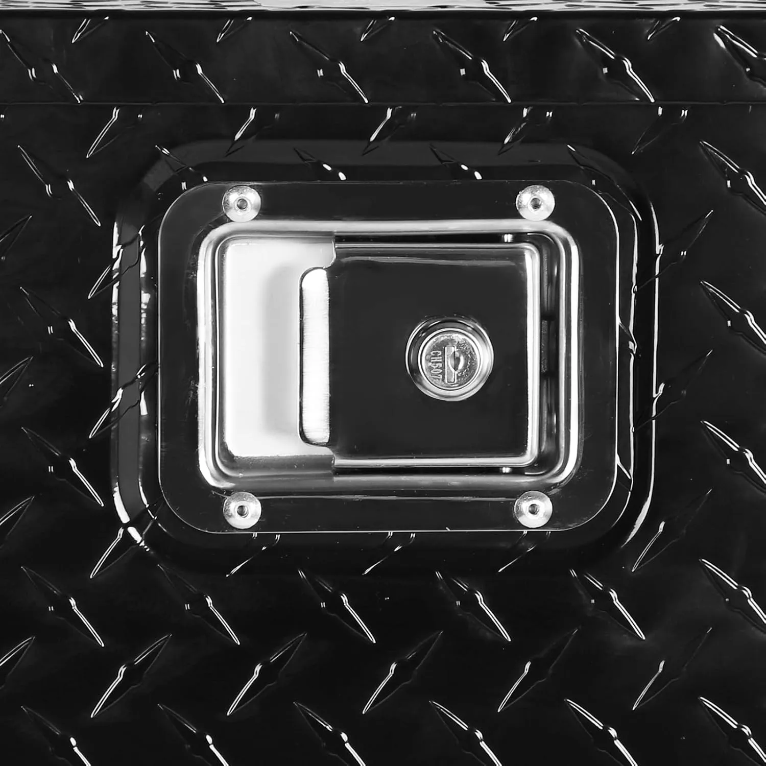 FORWODE 48 Inch Aluminum Truck Tool Box for Pickup Truck Bed RV Toolbox Truck Bed Toolboxes Heavy Duty Waterproof Truck Storage Organizer Chest with Handle and Lock - Black