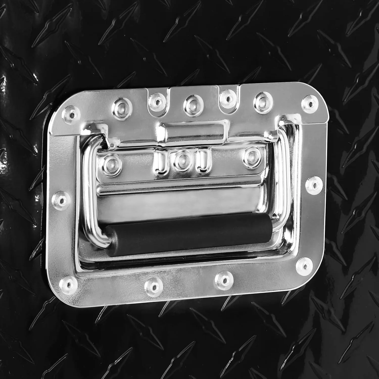 FORWODE 48 Inch Aluminum Truck Tool Box for Pickup Truck Bed RV Toolbox Truck Bed Toolboxes Heavy Duty Waterproof Truck Storage Organizer Chest with Handle and Lock - Black