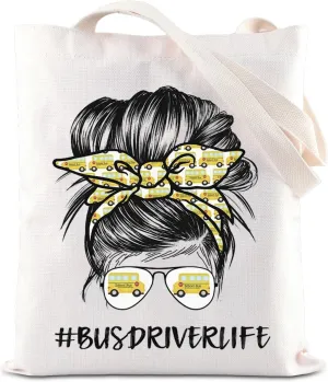 FOTAP School Bus Driver Gift Bus Driver Life Tote Bag Driver Appreciation Gift School Bus Driver Retirement Gift
