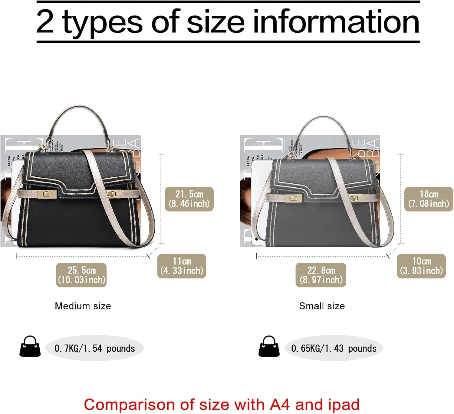 FOXLOVER Embroidery Flap Top-handle Bags for Women Crossbody Leather Purses Medium Size Magnetic Closure