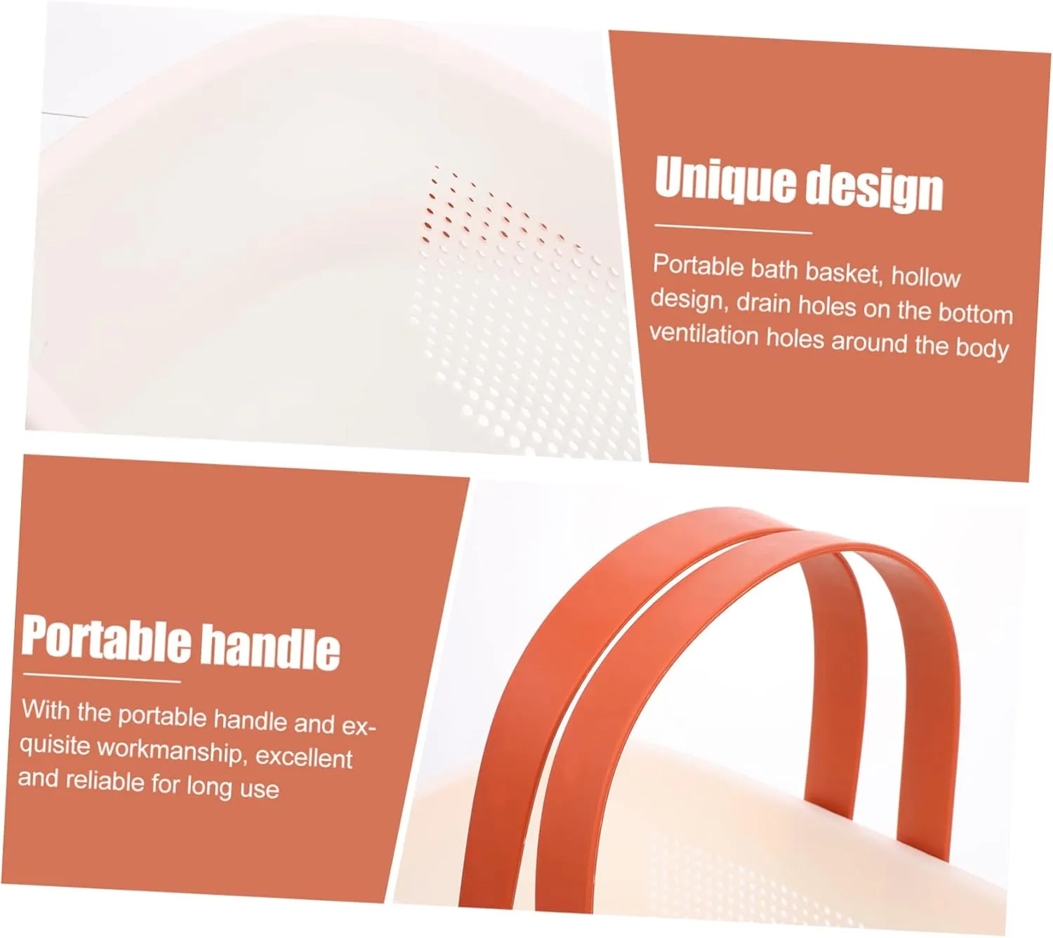 FRCOLOR Hollow-out Bathhouse Basket White Shower Drainer Bathroom Basket Cosmetics Storage