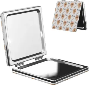 Free Pomeranian Dog Women Small Makeup Mirror Portable Pocket Cosmetic Mirror for Travel