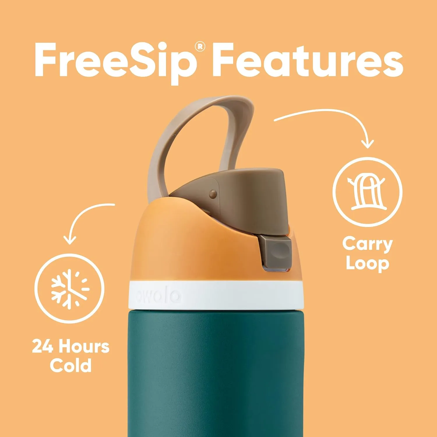 FreeSip Insulated Stainless Steel Water Bottle with Straw for Sports, Travel, and School BPA-Free Sports Water Bottle, 24 oz, Camo Cool