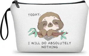 Friend Gifts for Women & Teen Girls - Sloth Cosmetic Make Up Bag & Funny Gifts for Christmas