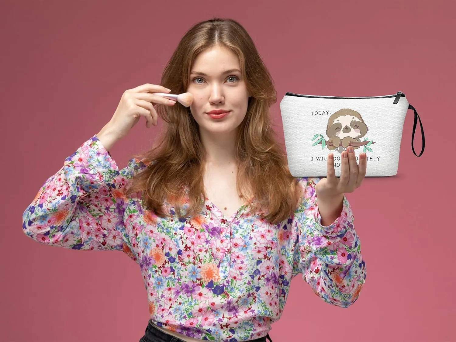 Friend Gifts for Women & Teen Girls - Sloth Cosmetic Make Up Bag & Funny Gifts for Christmas