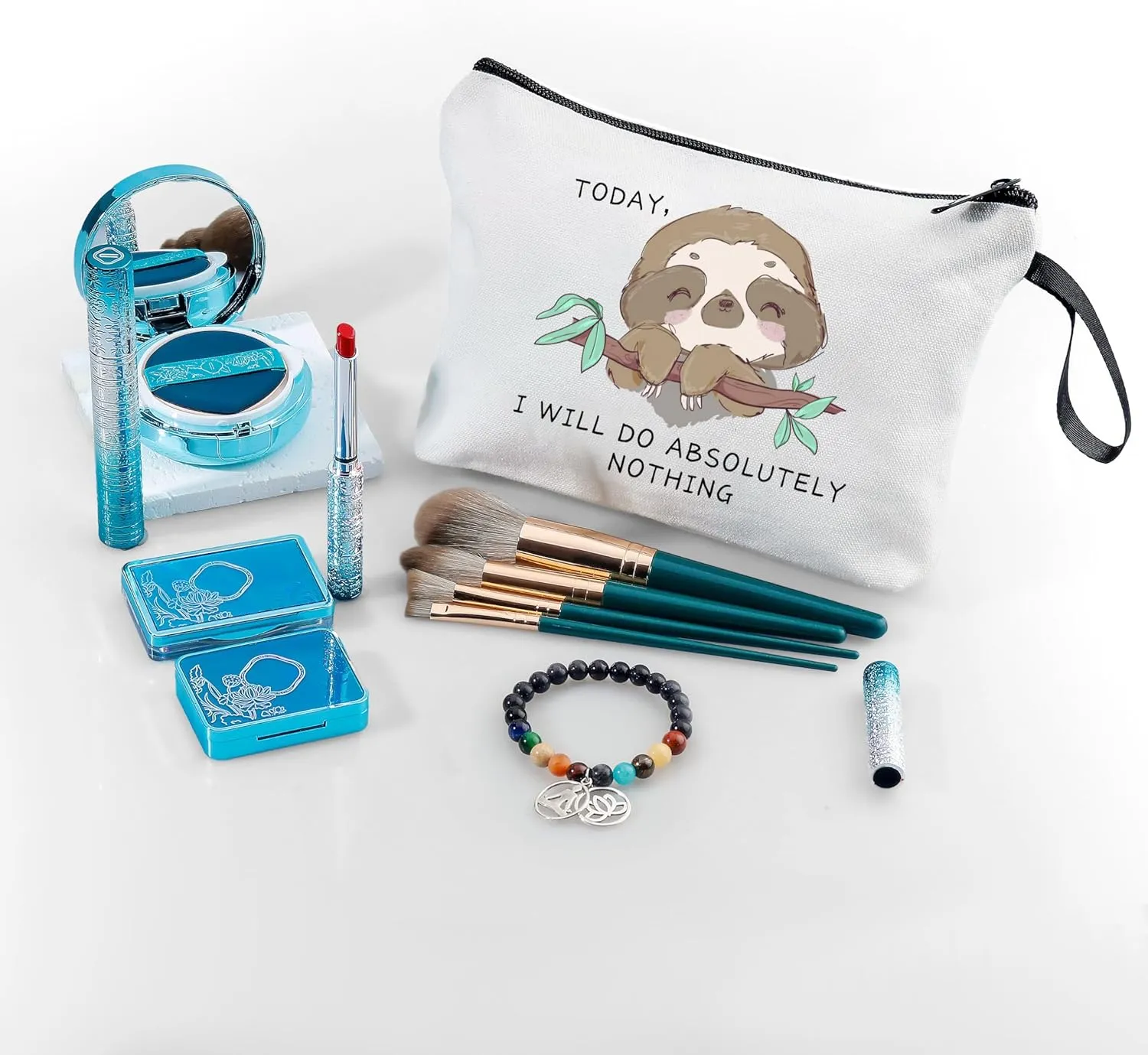 Friend Gifts for Women & Teen Girls - Sloth Cosmetic Make Up Bag & Funny Gifts for Christmas