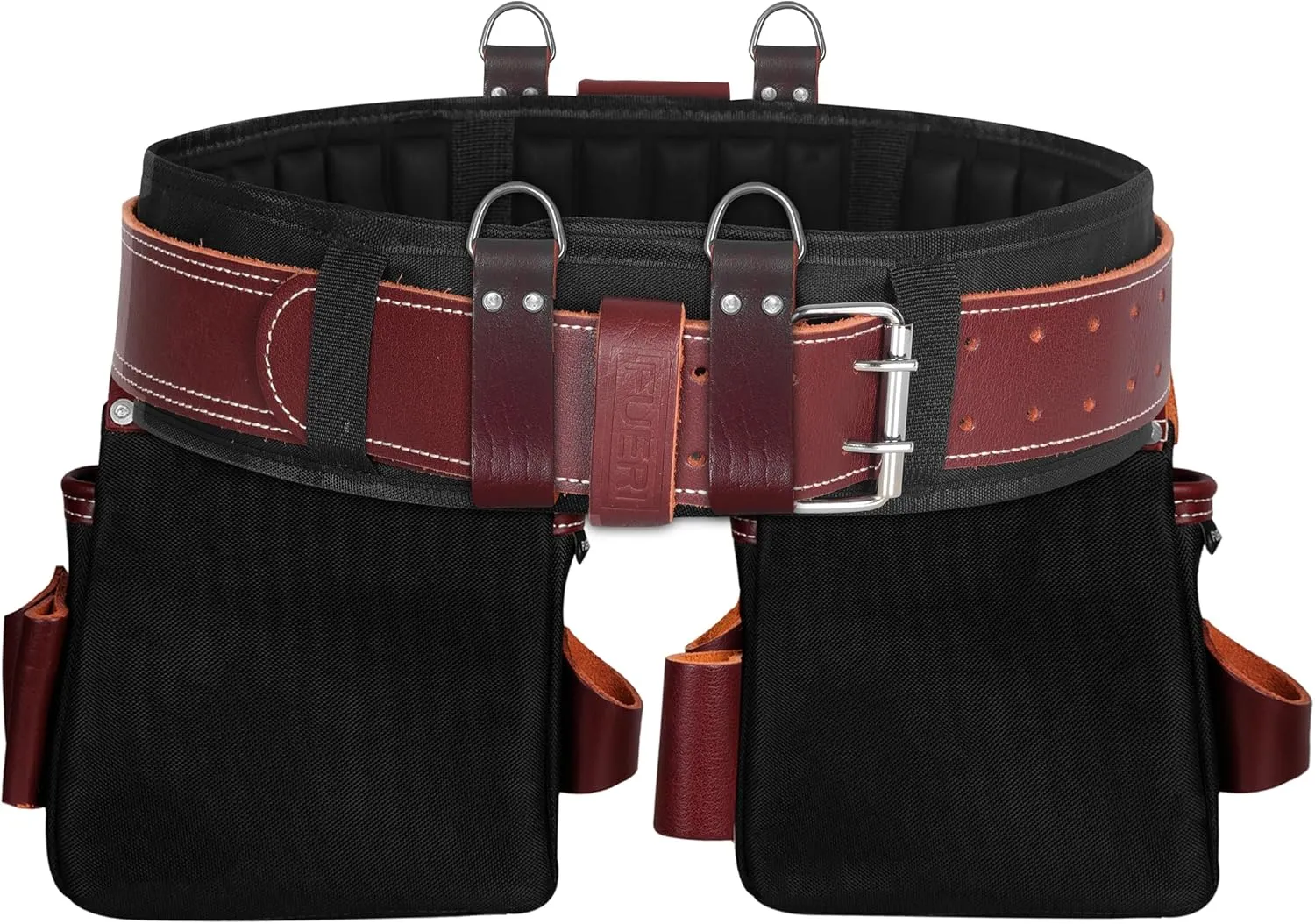 FUERI Tool Belt Men Heavy Duty 26 Pocket Tools Bags Pouches Holder Organizer for Carpenter Construction Electrician Framer Nylon Leather Work Belts Bag Pouch - Extra Large