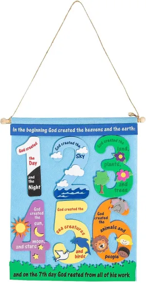 Fun Express Creation Banner Ck - Crafts for Kids and Fun Home Activities - Sunday School Wall Decor - Religious Crafts for Kids - Vbs Vacation Bible School Supplies Decor