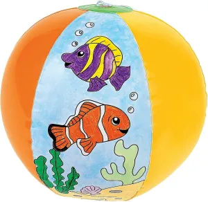Fun Express DIY Fish Beach Balls - 12 Color Your Balls - Beach, Pool, Summer Crafts for Kids - VBS Vacation Bible School Supplies/Decor