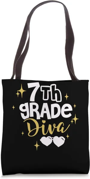 Funny Back to School Graphic 7th Grade - Class Diva! Tote Bag