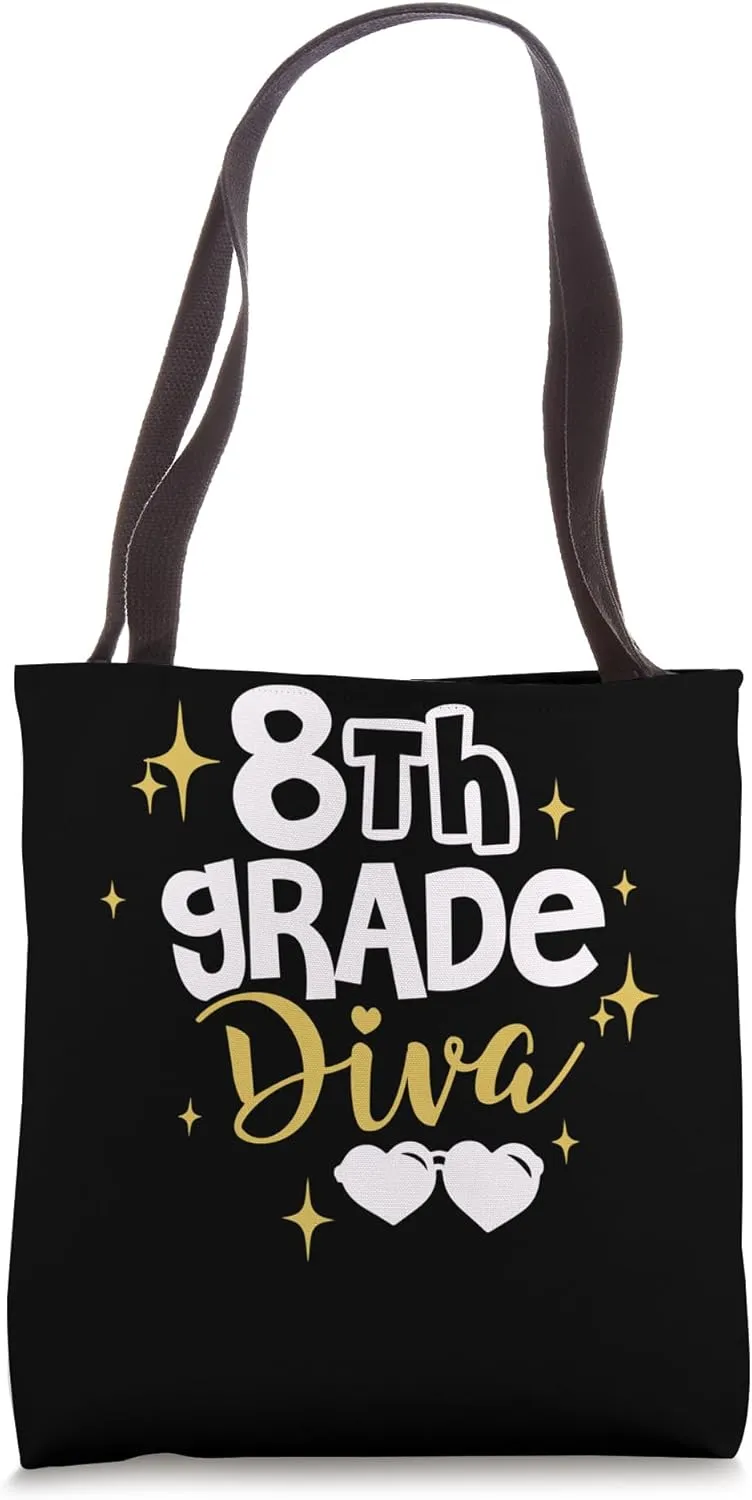 Funny Back to School Graphic 8th Grade - Class Diva! Tote Bag