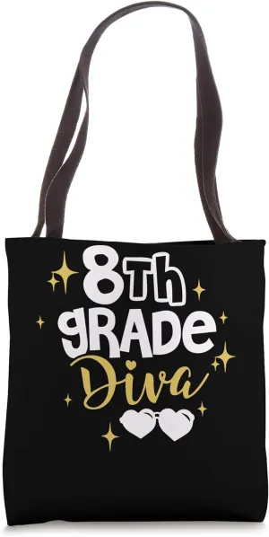 Funny Back to School Graphic 8th Grade - Class Diva! Tote Bag