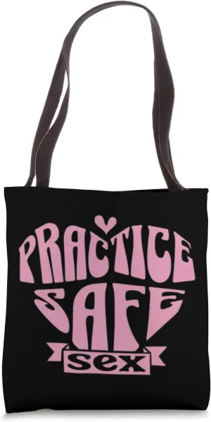 Funny Practice Safe Sex Colorful Design Tote Bag