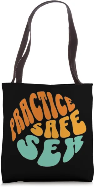 Funny Practice Safe Sex Colorful Design Tote Bag