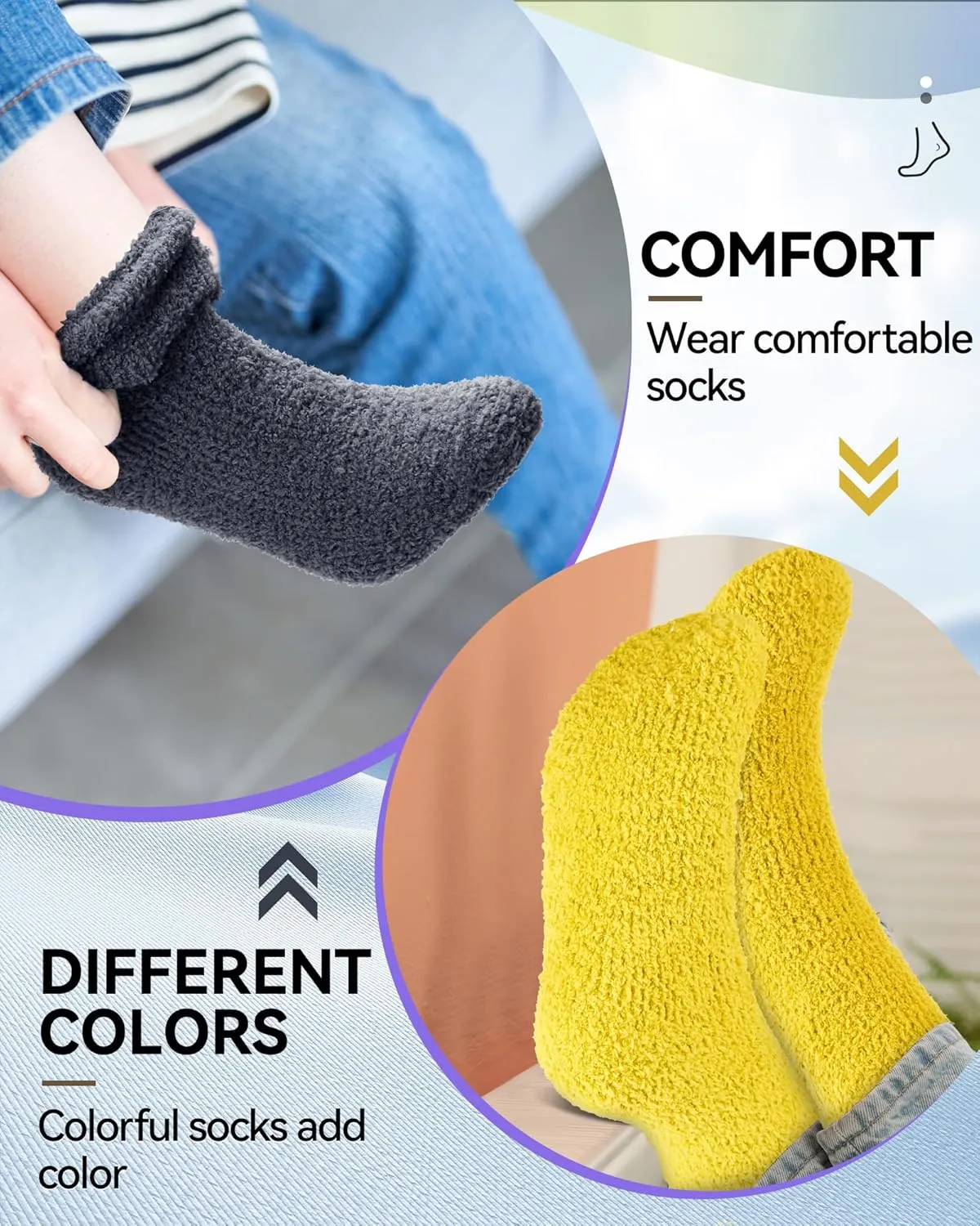 Fuzzy Socks Winter Warm Fluffy Soft Socks for Woman Indoor Christmas Gifts