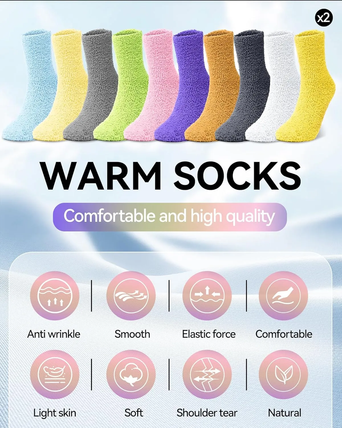 Fuzzy Socks Winter Warm Fluffy Soft Socks for Woman Indoor Christmas Gifts