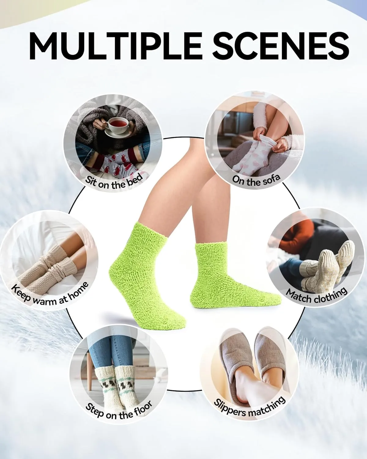 Fuzzy Socks Winter Warm Fluffy Soft Socks for Woman Indoor Christmas Gifts