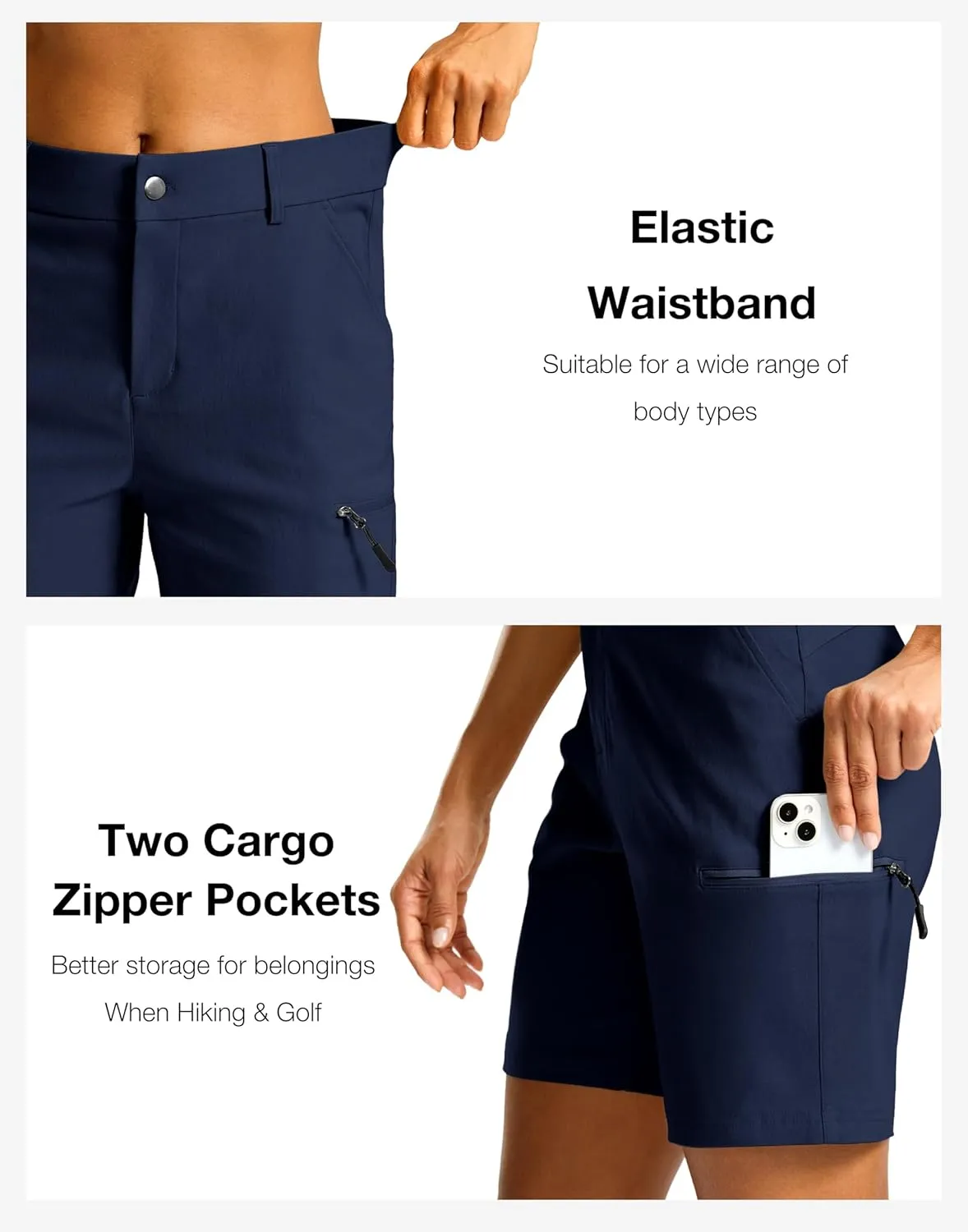 G Gradual Women's 7" Hiking Cargo Shorts Quick Dry Lightweight Golf Outdoor Work Summer Travel Shorts with Pockets