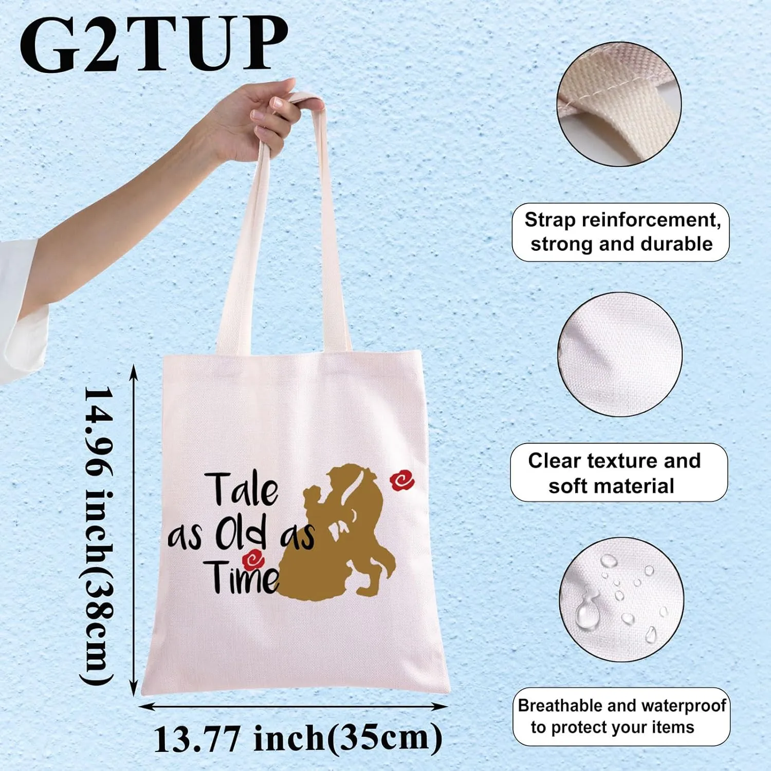 G2TUP Beaty Story Inspired Cosmetic Bag Fairy Tales Gift Tale as Old as Time Fans Gift Fairy Tale Merch (Tale as Old TG)