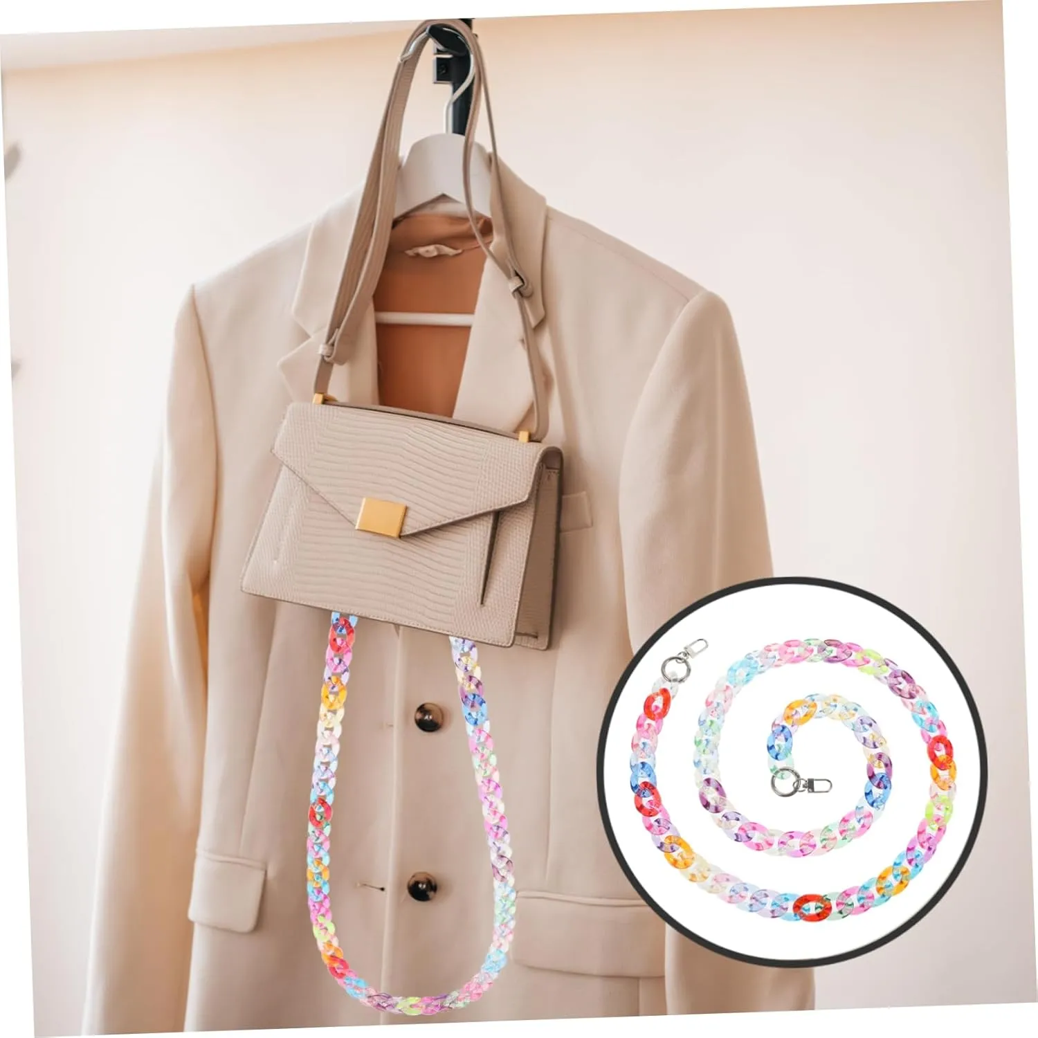 Gadpiparty 2pcs Acrylic Handbag Chain for Women Stylish Replacement Strap Versatile Bag Accessory for Daily Use Enhance Your Bag Appearance with Fashionable Design