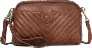 GAEKEAO Crossbody Bags for Women Small Genuine Leather Shoulder Purse Cross Body Bag with Wristlet Top Zipper