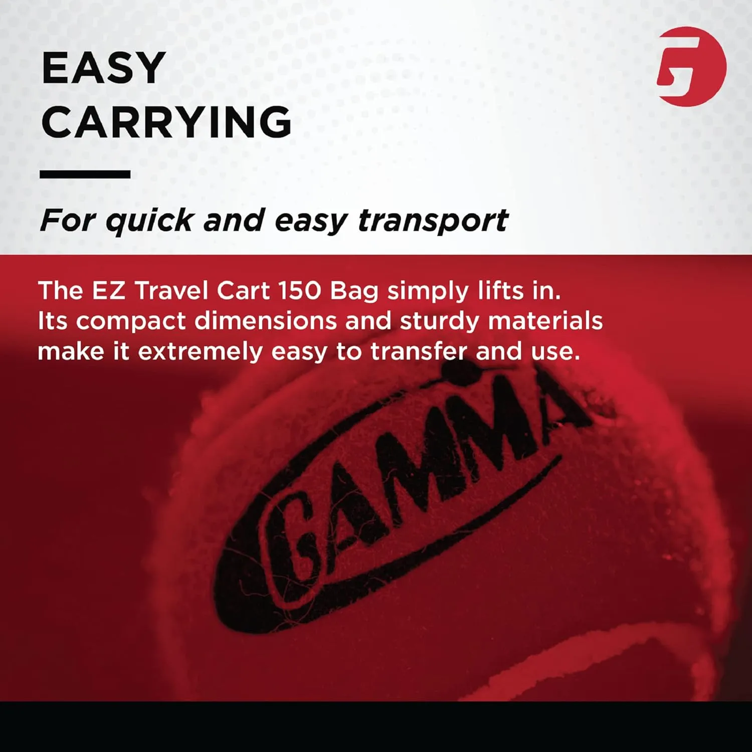 GAMMA Sports EZ Travel Cart, Tennis & Pickleball Hopper, Portable Compact Design, Sturdy Lightweight Construction, 150 or 250 Capacity Available, Premium Carrying Case Included