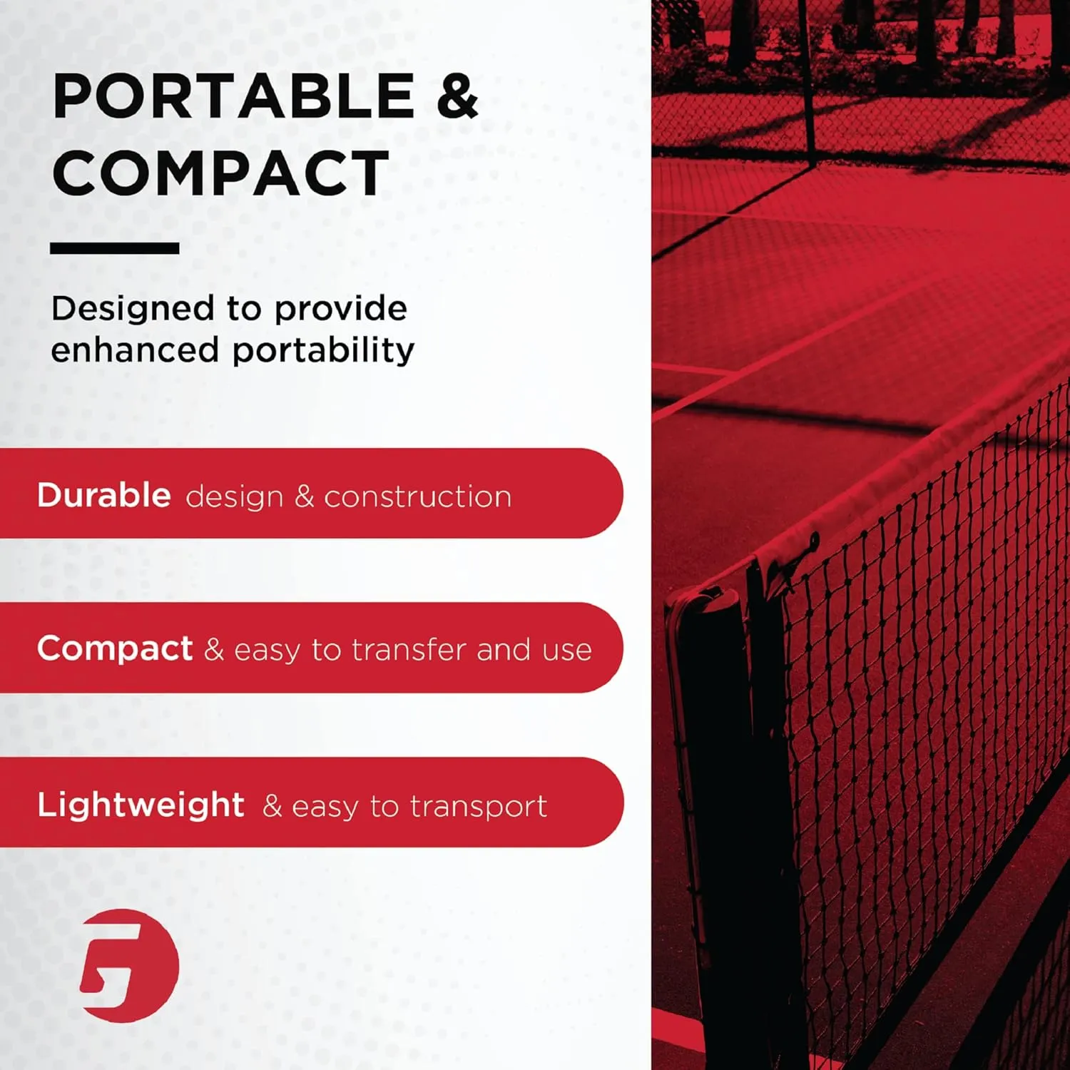 GAMMA Sports EZ Travel Cart, Tennis & Pickleball Hopper, Portable Compact Design, Sturdy Lightweight Construction, 150 or 250 Capacity Available, Premium Carrying Case Included