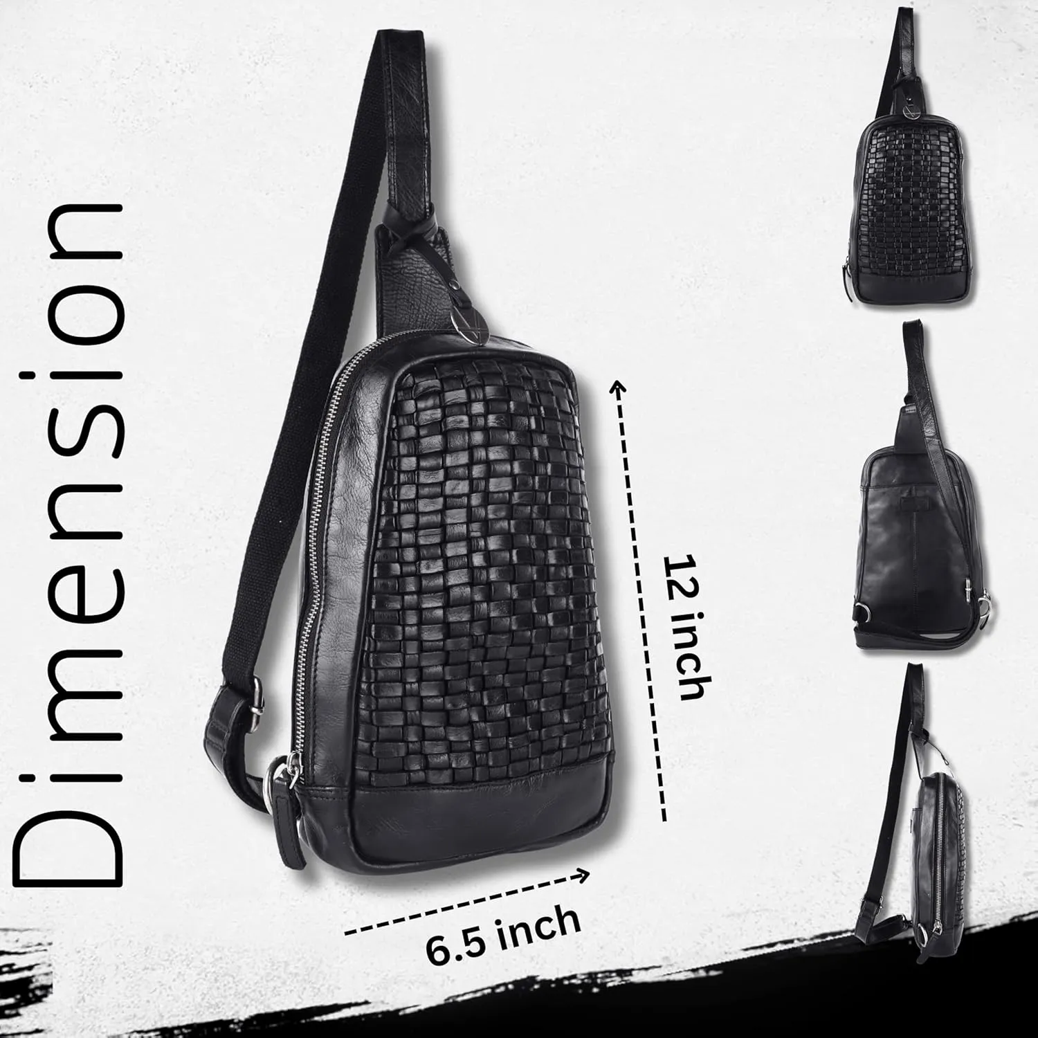 Genuine Leather Body Bag Unisex Trendy Casual Travelling Essentials Kept Bag, Durable Secure Travel Black