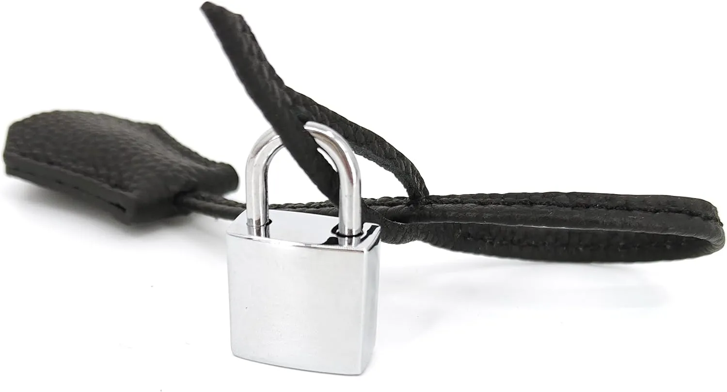 Genuine Leather Key Clochette Bag Charm, Bell Key Holder, Purse Keychain, Handbag Accessories Replacement, w/Padlock