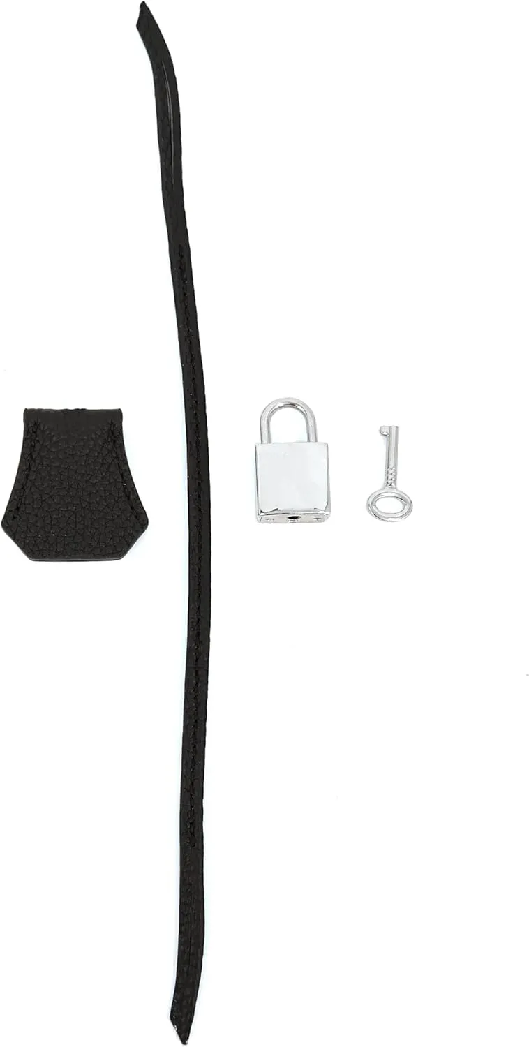 Genuine Leather Key Clochette Bag Charm, Bell Key Holder, Purse Keychain, Handbag Accessories Replacement, w/Padlock
