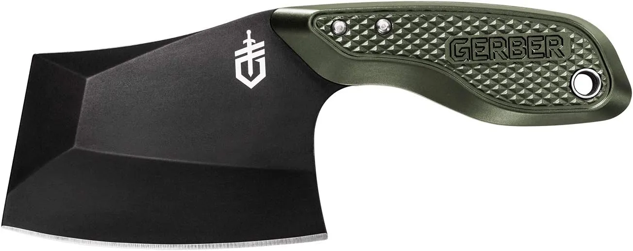 Gerber Gear TRI-Tip Mini Cleaver Fixed Blade Camping Knife with Molle Sheath for Survival and Bushcrafting