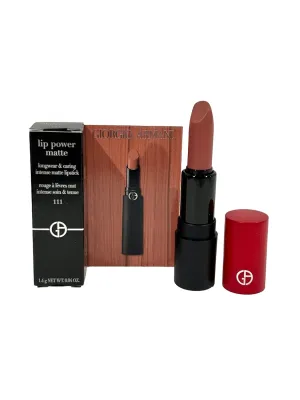 GIORGIO ARMANI LIP POWER MATTE MINI (nude) Longwear Intense Matte Color # 111 (looks NUDE) - 1.4 g / 0.04 oz (MINI/SMALL/SAMPLE SIZE/TRAVEL SIZE) - 3058