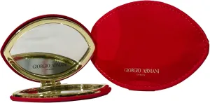 GIORGIO ARMANI Small Red Beauty Mirror Oval Compact Makeup Fashion Mirror Travel Size (4" L x 2.5" H) - 1765