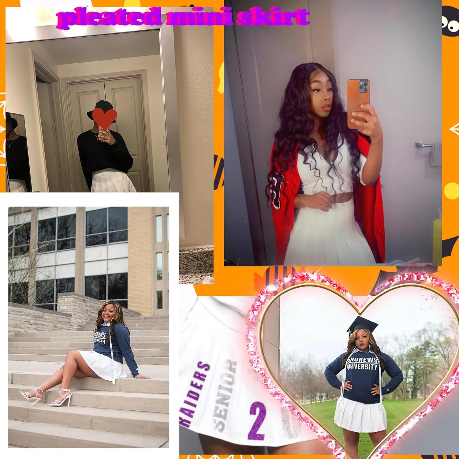 Girstunm Women's Pleated Skirt Mini Skater Basic Skirts High Waist School Girls Uniform Short Cheerleader Skirt