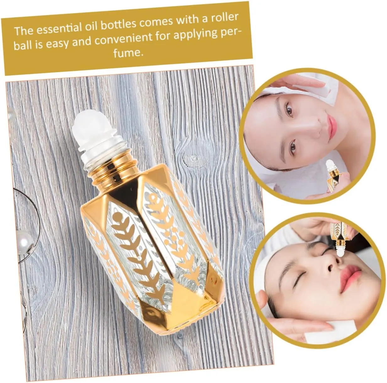 GLEAVI 2sets Essential Oil Rollers Perfume Containers Mini Bottles Travel Size Refillable 3pcs*2