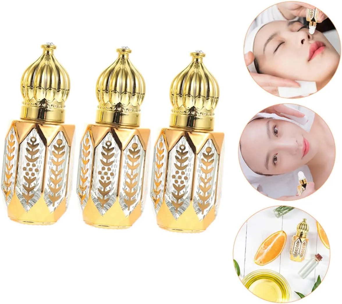 GLEAVI 2sets Essential Oil Rollers Perfume Containers Mini Bottles Travel Size Refillable 3pcs*2