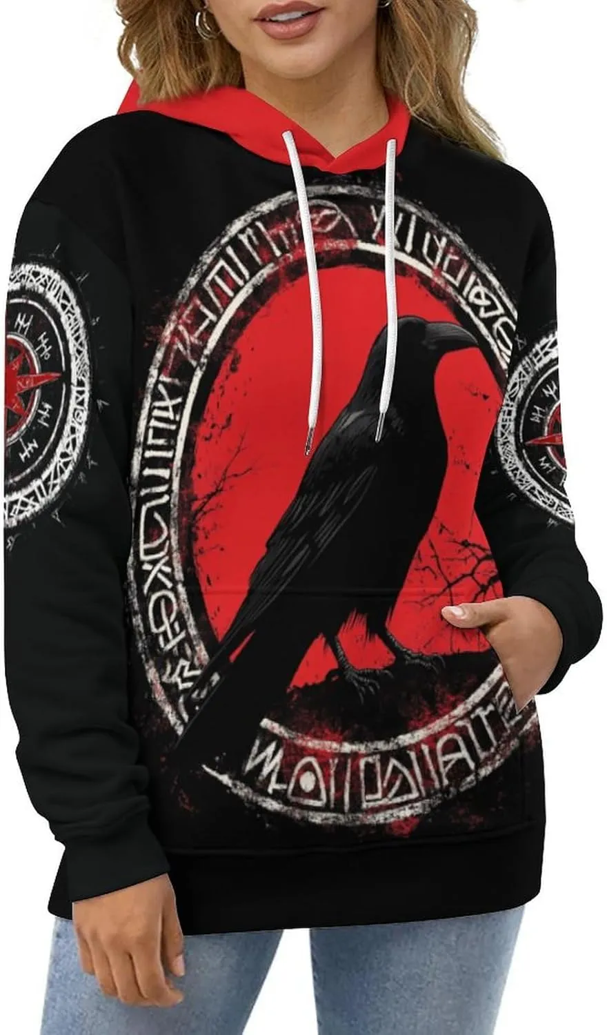GLUDEAR Men's Vikings Tattoo Norse Mythology Graphic 3D Print Hoodie Pullover Sweatshirt Hoodies